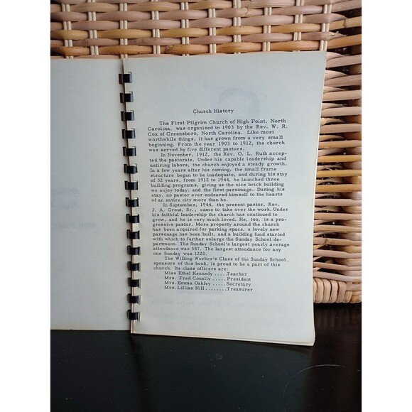 First Pilgrim Church High Point, NC Spiral Cookbook 1950s 1960s Retro Vintage - Picture 4 of 16